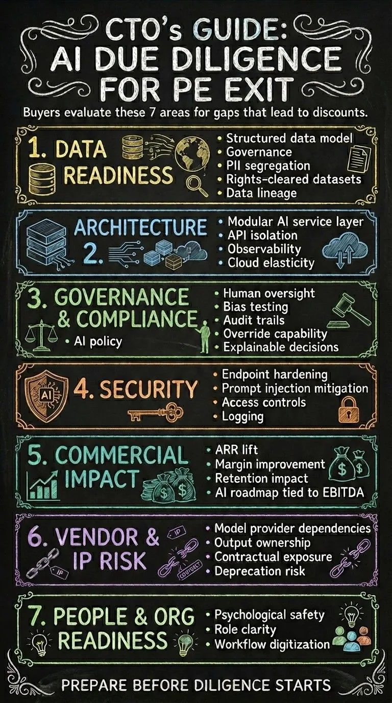 Framework graphic for conducting AI due diligence as a CTO